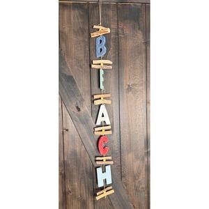 Beach Decor Wood Sign Driftwood‎ Wall Hanging Coastal Cottage Decor